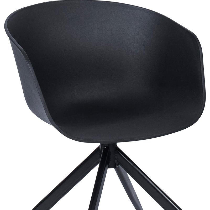Upholstered Office Chair with Armrests - Black Design Desk Chair - Jodie - Joan