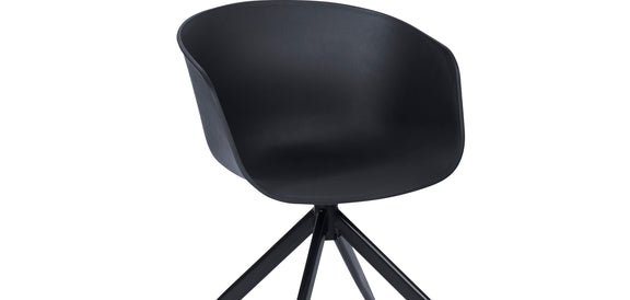 Upholstered Office Chair with Armrests - Black Design Desk Chair - Jodie - Joan - gallery 8