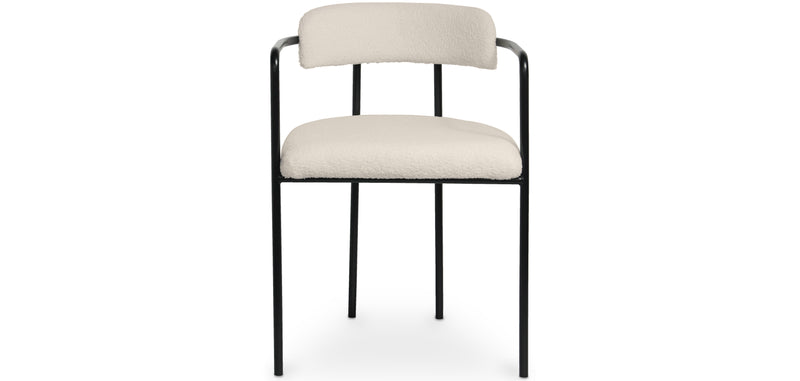 Chaise de salle à manger en bouclette fausse fourrure Tapissée - Boucles Blanches - Garne