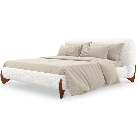 Double bed 180x200 CM Bed - Upholstered in Bouclé Fabric - Dream - gallery 2