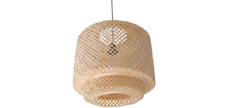 Lustre de plafond en bambou - Suspension de style Boho Bali - Hya