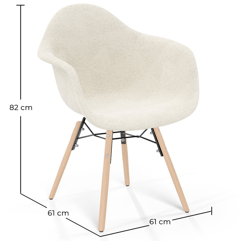 Chair with arms - Upholstered bouclé - Scandinavian - Dining room, office or waiting room - Nordika