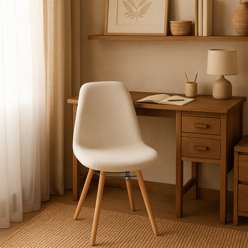Dining chair Scandinavian upholstered in bouclé – Dining or desk - Skögur
