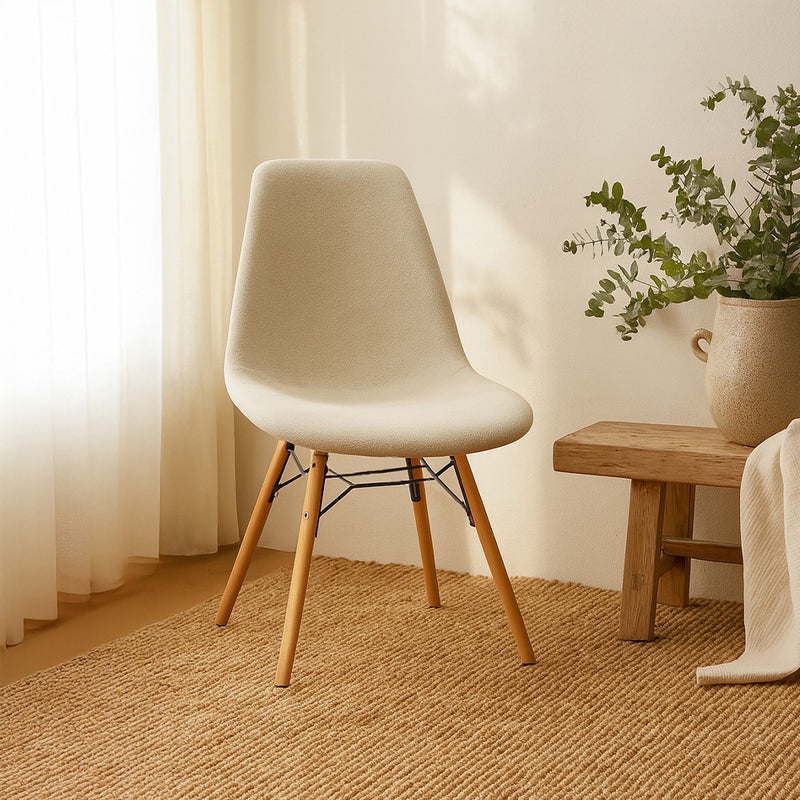 Dining chair Scandinavian upholstered in bouclé – Dining or desk - Skögur