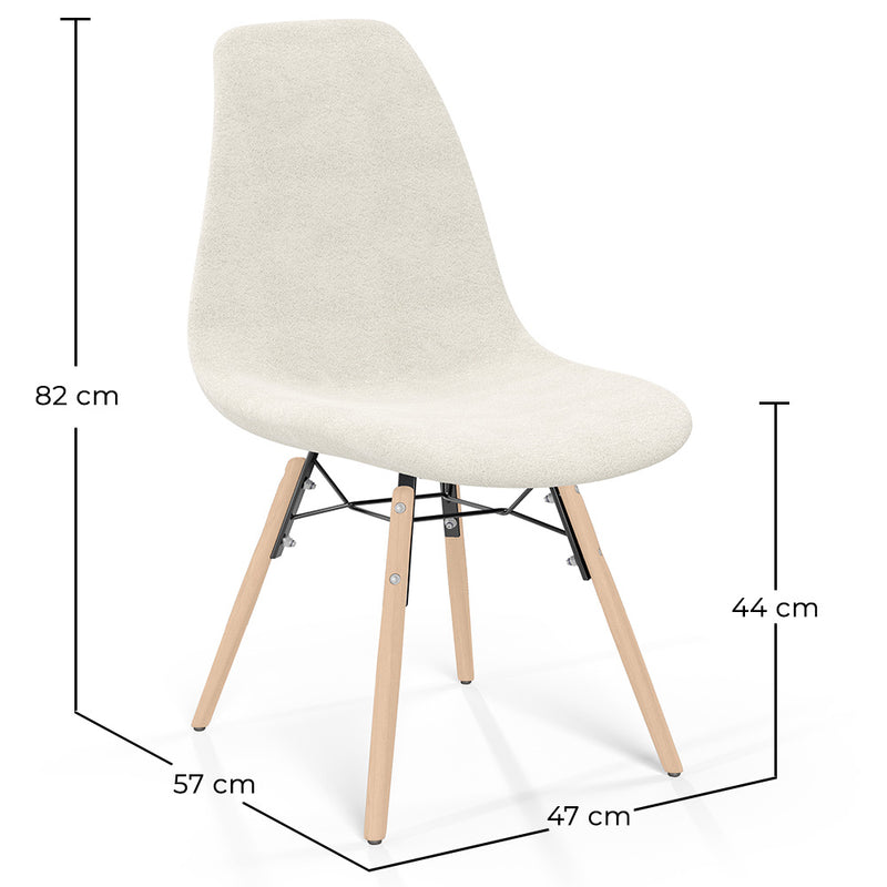 Dining chair Scandinavian upholstered in bouclé – Dining or desk - Skögur