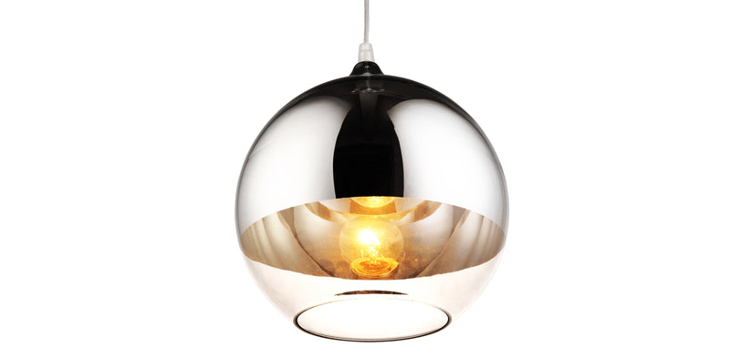 Lampe de plafond design sphérique - Lampe suspendue en métal chromé - 40cm - Speculum