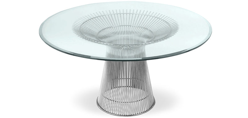 Table à manger ronde - Verre et Métal - Barrel