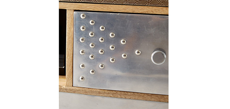 Meuble TV en bois - Stile Vintage avec impression - Mady