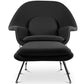 Design Armchair with Footrest - Fabric Upholstery - Womb