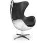 Fauteuil Design avec Accoudoirs - Design Oeuf - Cuir et Métal - Cocoon