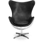 Fauteuil Design avec Accoudoirs - Design Oeuf - Cuir et Métal - Cocoon