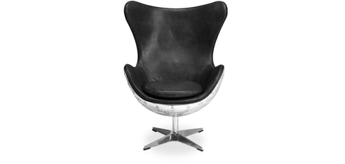 Fauteuil Design avec Accoudoirs - Design Oeuf - Cuir et Métal - Cocoon