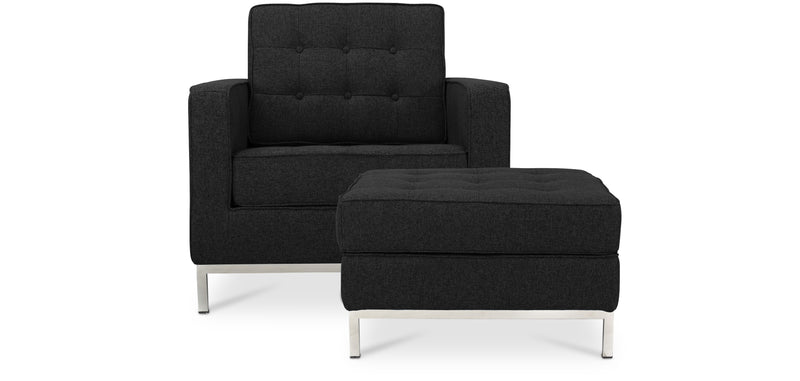 Fauteuil Design avec Repose-Pieds - Revêtement en Cachemire - Konel