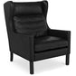 Fauteuil avec accoudoirs - Style rétro - Revêtu de cuir - Michal