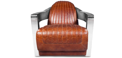 Fauteuil design avec accoudoirs - Revêtu de cuir - Lounge