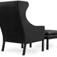 Armchair with Footrest - Leather Upholstery - Micah