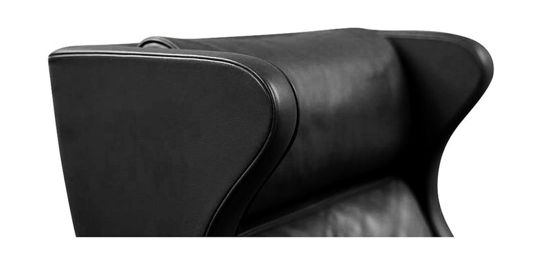 Fauteuil avec Repose-Pieds - Revêtement en Cuir - Micah