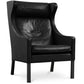 Armchair with Footrest - Leather Upholstery - Micah