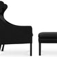 Armchair with Footrest - Faux Leather Upholstery - Micah