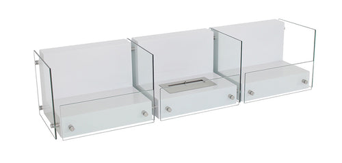 Floor Ethanol Fireplace - White - Quin