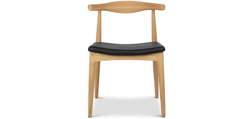 Chaise de salle à manger - Style scandinave - Bois et cuir - Lanan