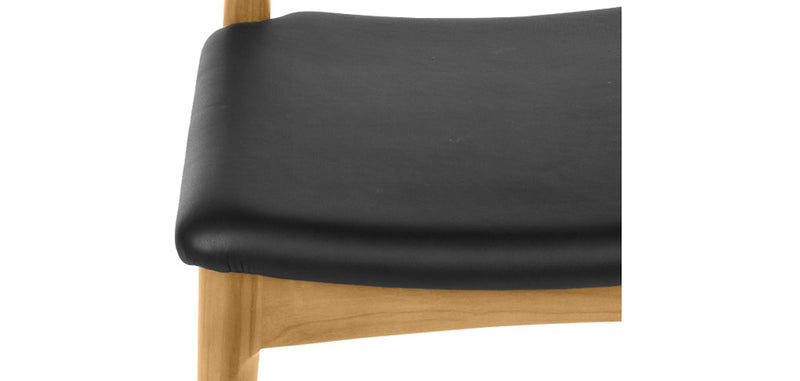 Chaise de salle à manger - Style scandinave - Bois et cuir - Voga