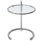 Adjustable round side table - Glass and steel - Lake