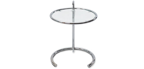Table d'appoint ronde ajustable - Verre et acier - Lake