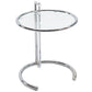 Adjustable round side table - Glass and steel - Lake