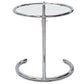 Adjustable round side table - Glass and steel - Lake
