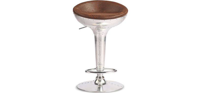 Tabouret rond en métal - style aviateur - 70 cm - Aviator
