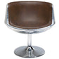 Chaise longue - Cadeira design - Similicouro e metal - Cognac