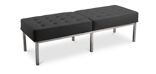 Banc rembourré en cuir - 3 places - Knoll