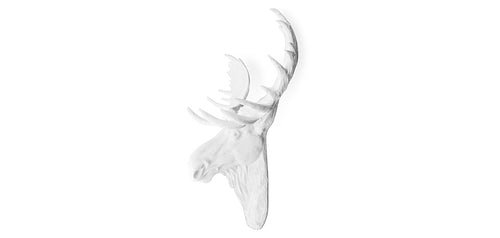 Wall Decoration - White Elk Head - Uka