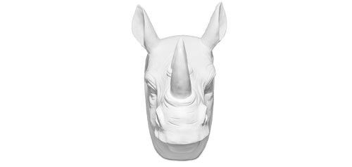 Wall Decoration - White Rhinoceros Head - Uka