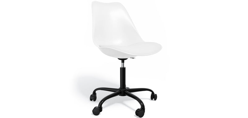 Office Chair with Wheels - Swivel Desk Chair - Tulip Black Frame - gallery 9