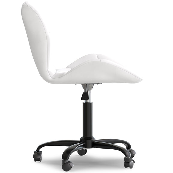 Office Chair with Wheels - Swivel Desk Chair - Upholstered in Faux Leather - Black Wito Frame - gallery 5
