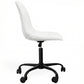 Office Chair Swivel with Wheels – Velvet Upholstery – Steel Black Legs - Denisse