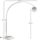 Arko Floor Lamp In Metal With Marble Round Base - Elegant Modern Home Lighting