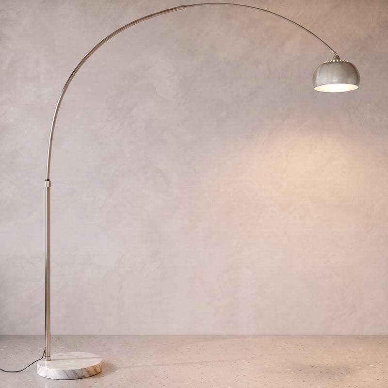 Arko Floor Lamp In Metal With Marble Round Base - Elegant Modern Home Lighting