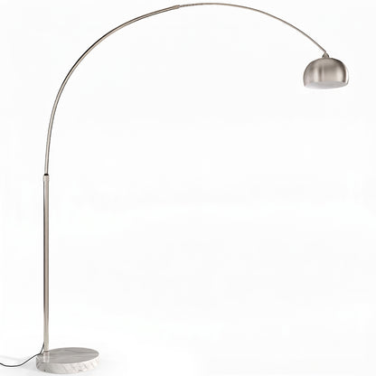 Lampada da terra Arko in metallo con base rotonda in marmo - Illuminazione elegante e moderna per la casa