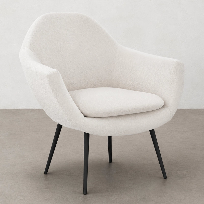 Fauteuil d’appoint rembourré en bouclé blanc - Eila