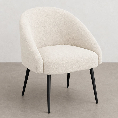 Poltrona de design - Estofada em tecido bouclé - Wasda
