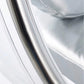 Fauteuil suspendu design Popi, revêtement en similicuir et coque en Plexiglas, suspension au plafond