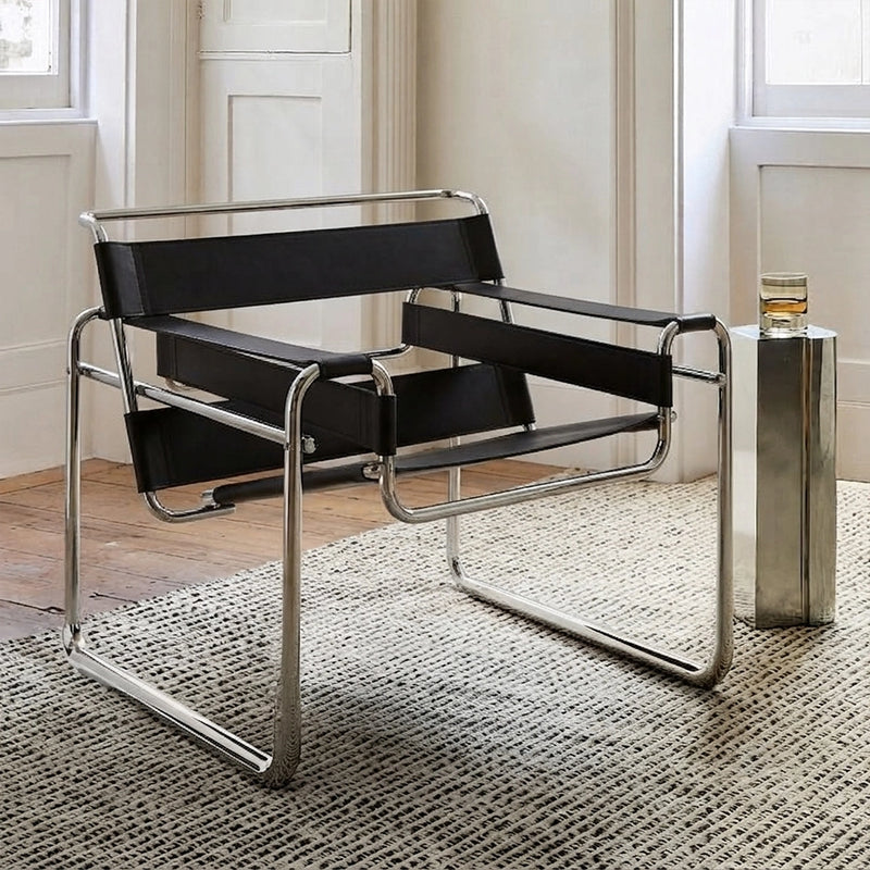 Loungesessel – Kunstleder und Metall – Ivan
