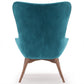 Fauteuil rembourré en velours avec repose-pieds - Huda