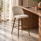 Stool Upholstered in Bouclé Fabric - Scandinavian Design - 76 cm - Evelyne