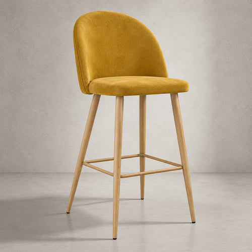Fabric Upholstered Stool - Scandinavian Design - 66cm - Evelyne