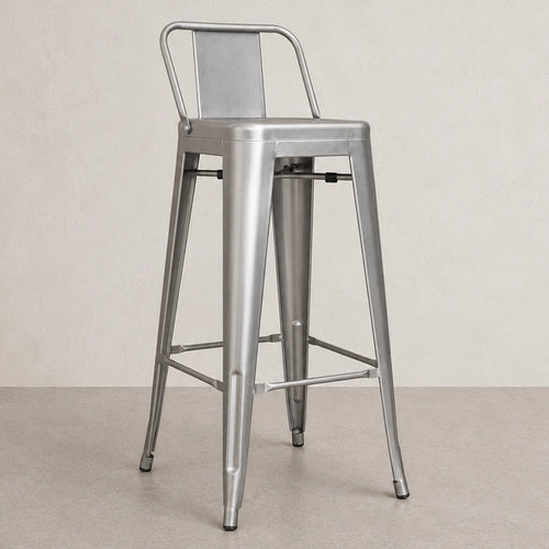 Bar Stool With Backrest 76cm Industrial Design New Edition Stylix For Modern Kitchen Bar Area