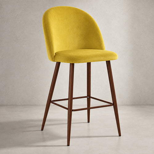 Velvet Upholstered Stool - Scandinavian Design - 66cm - Evelyne